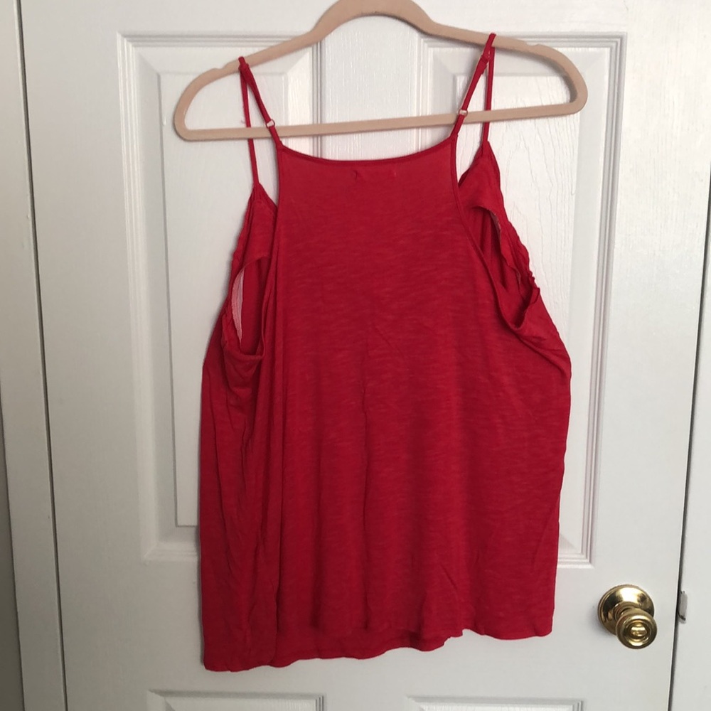 Red Ruffle Flowy Tank Top - Picture 5 of 6